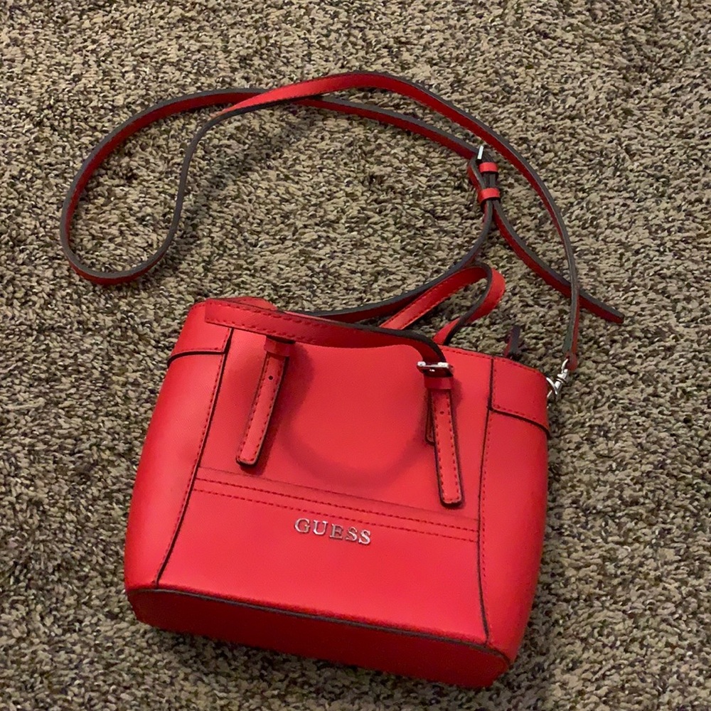 mini red guess bag